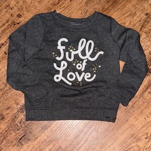 Full of Love Kids Charcoal Gray Sweatshirt size 5t